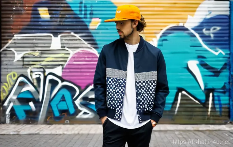 프라이탁 친환경 캡과 파타고니아 트러커 캡 추천 - **Prompt 1 (Freitag Cap - Urban Upcycling):**
"A young adult, confidently walking down a vibrant...