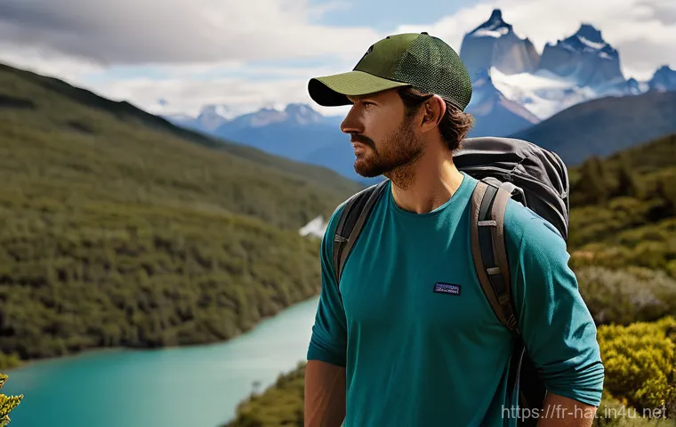 프라이탁 친환경 캡과 파타고니아 트러커 캡 추천 - **Prompt 1 (Freitag Cap - Urban Upcycling):**
    "A young adult, confidently walking down a vibrant...